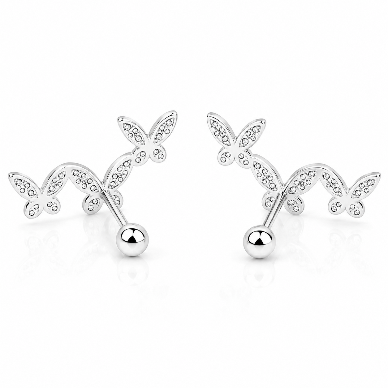 Butterfly Trail Ear Climber Earrings
