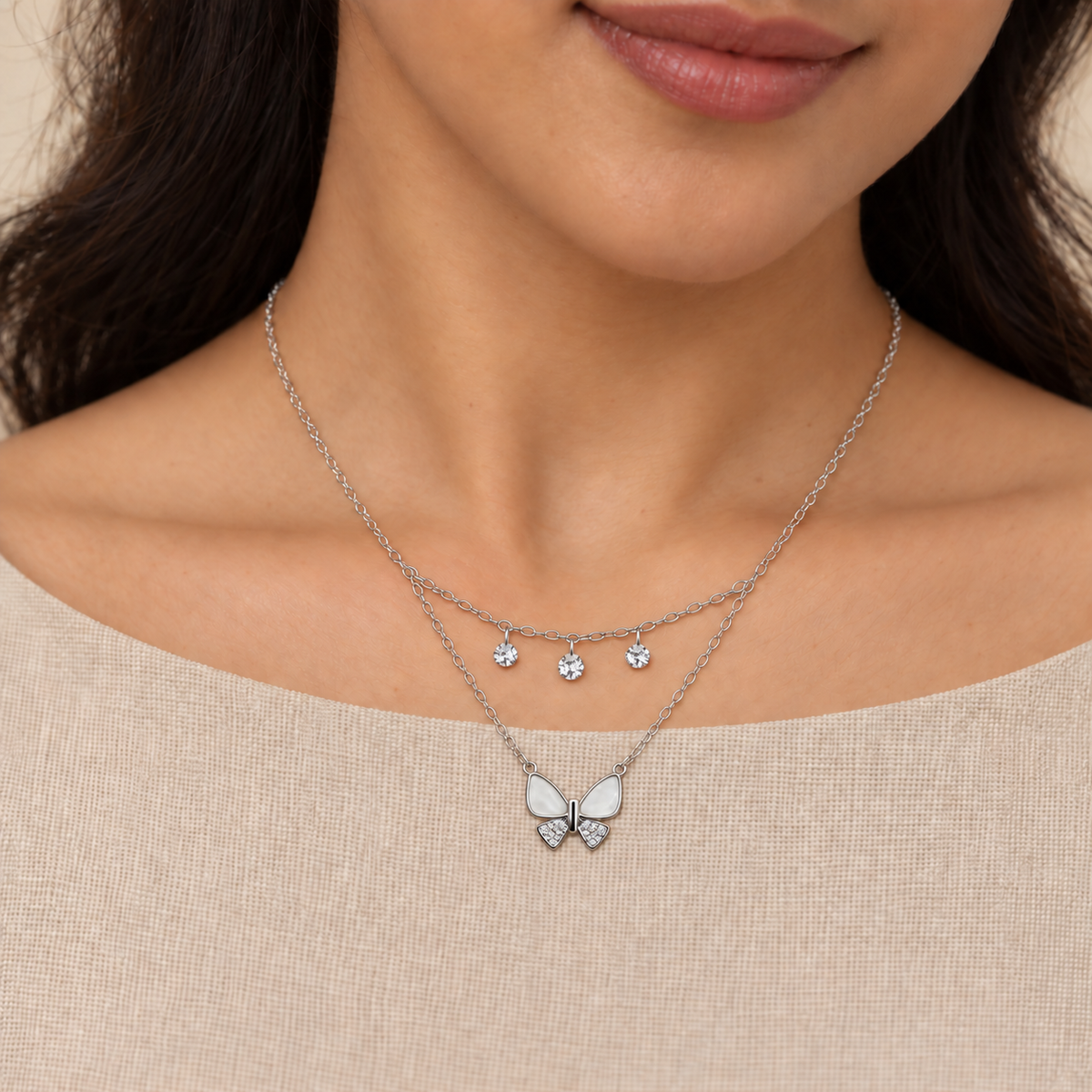 Butterfly Charm Pendant Set