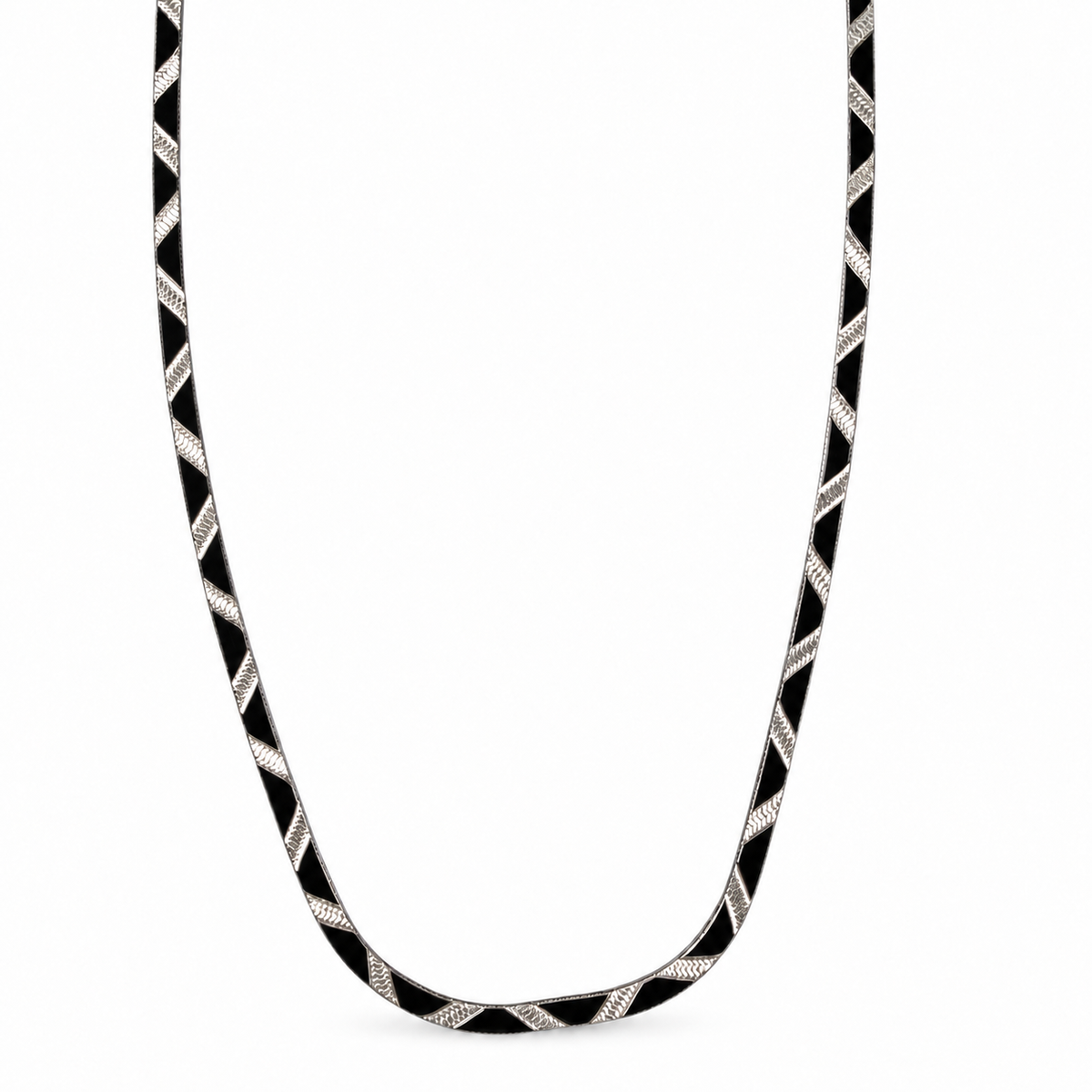 Diagonal Stripe Slim Flat Chain