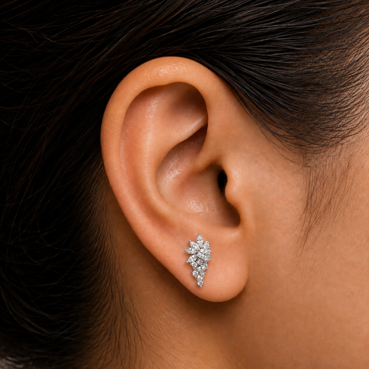 Floral Cascade Stud Earrings