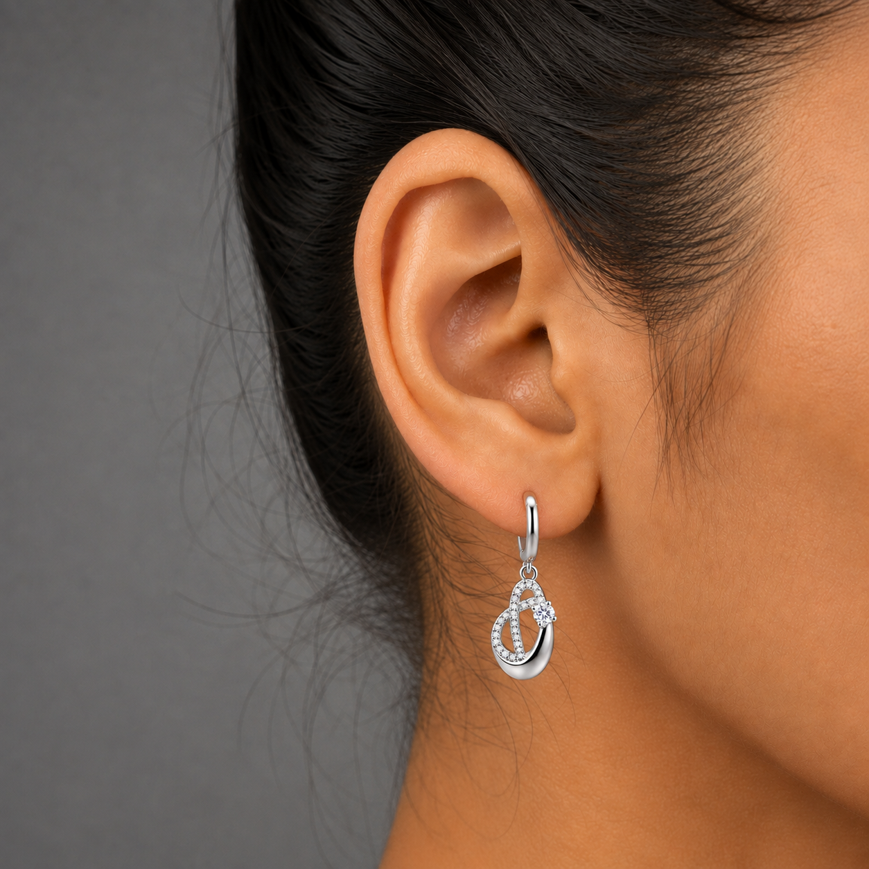 Infinity Sparkle Drop Earrings