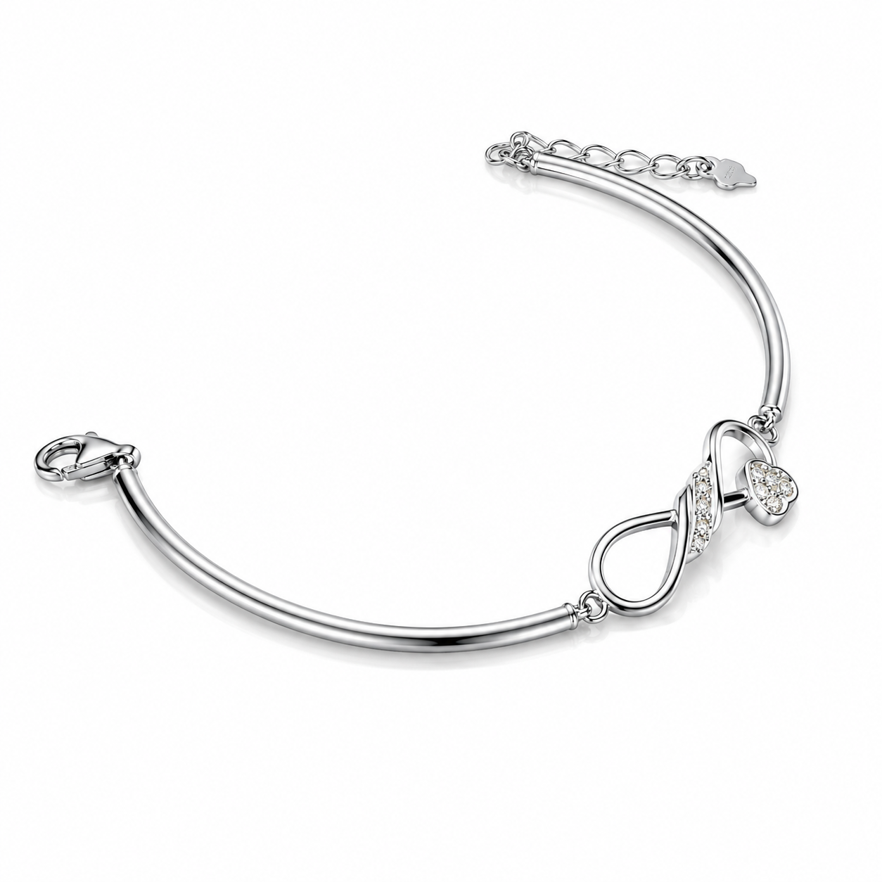 Infinity Heart Silver Bracelet