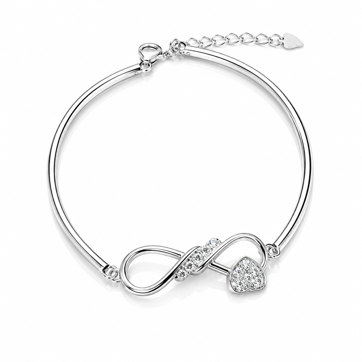 Infinity Heart Silver Bracelet
