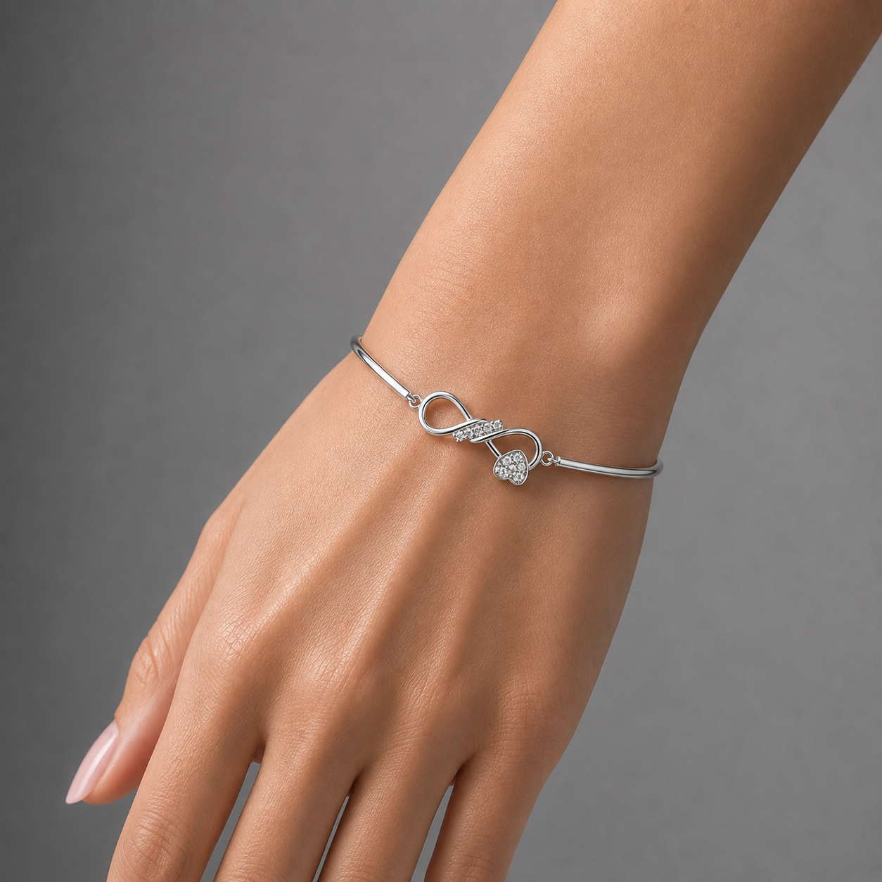 Infinity Heart Silver Bracelet