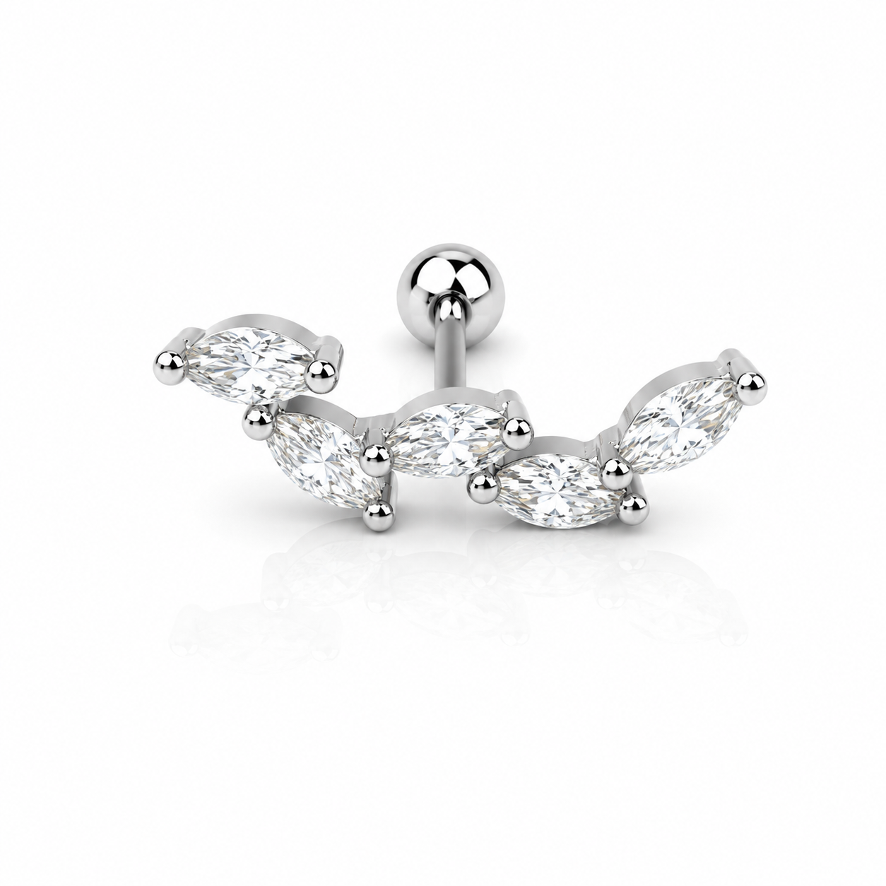 Marquise Leaf Climber Earrings