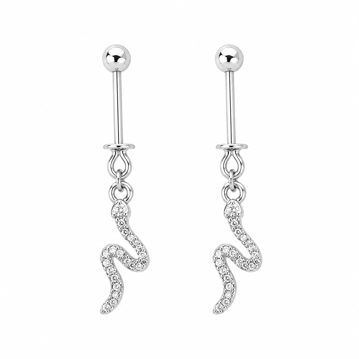 Serpent Helix Drop Earring