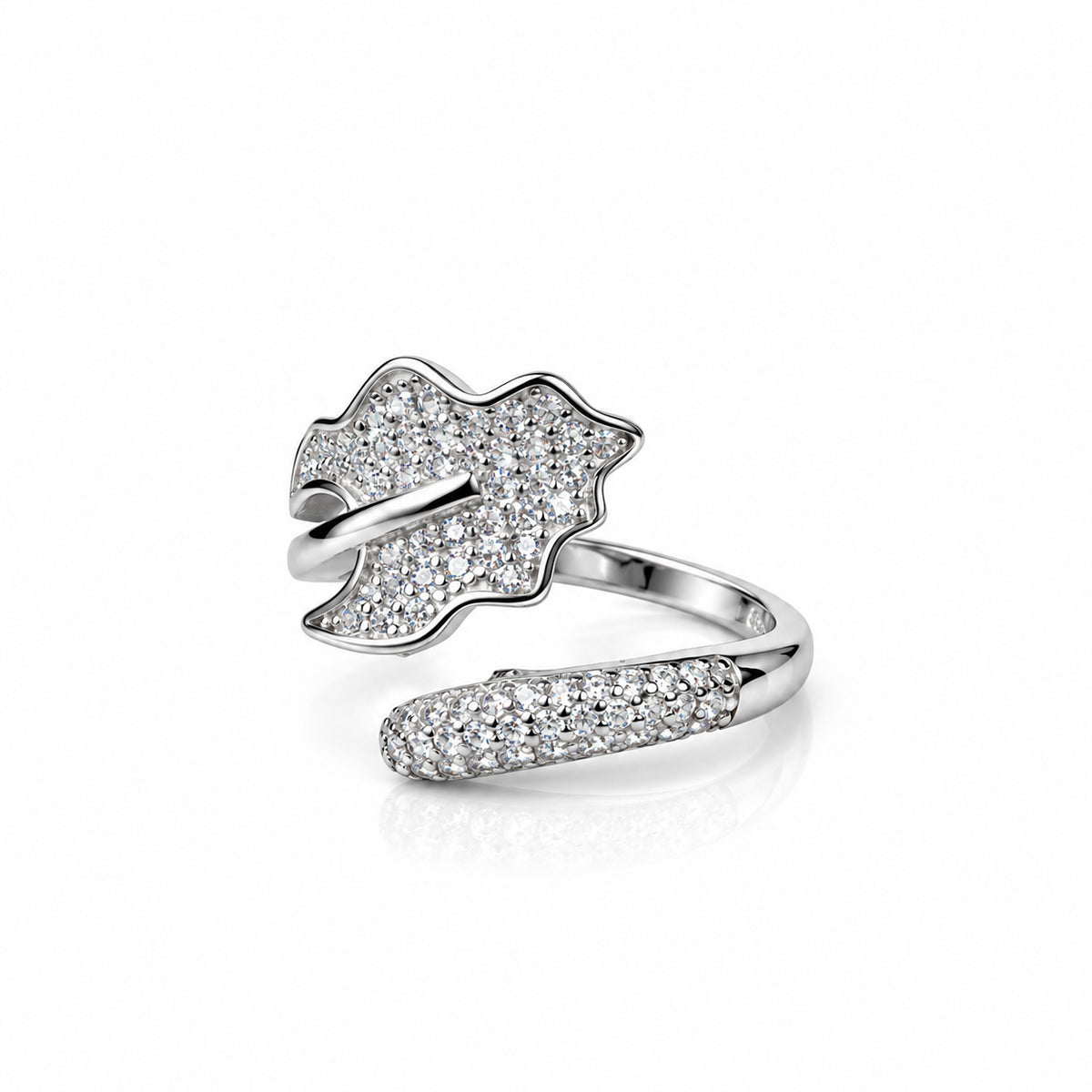 Pavé Leaf Wrap Ring