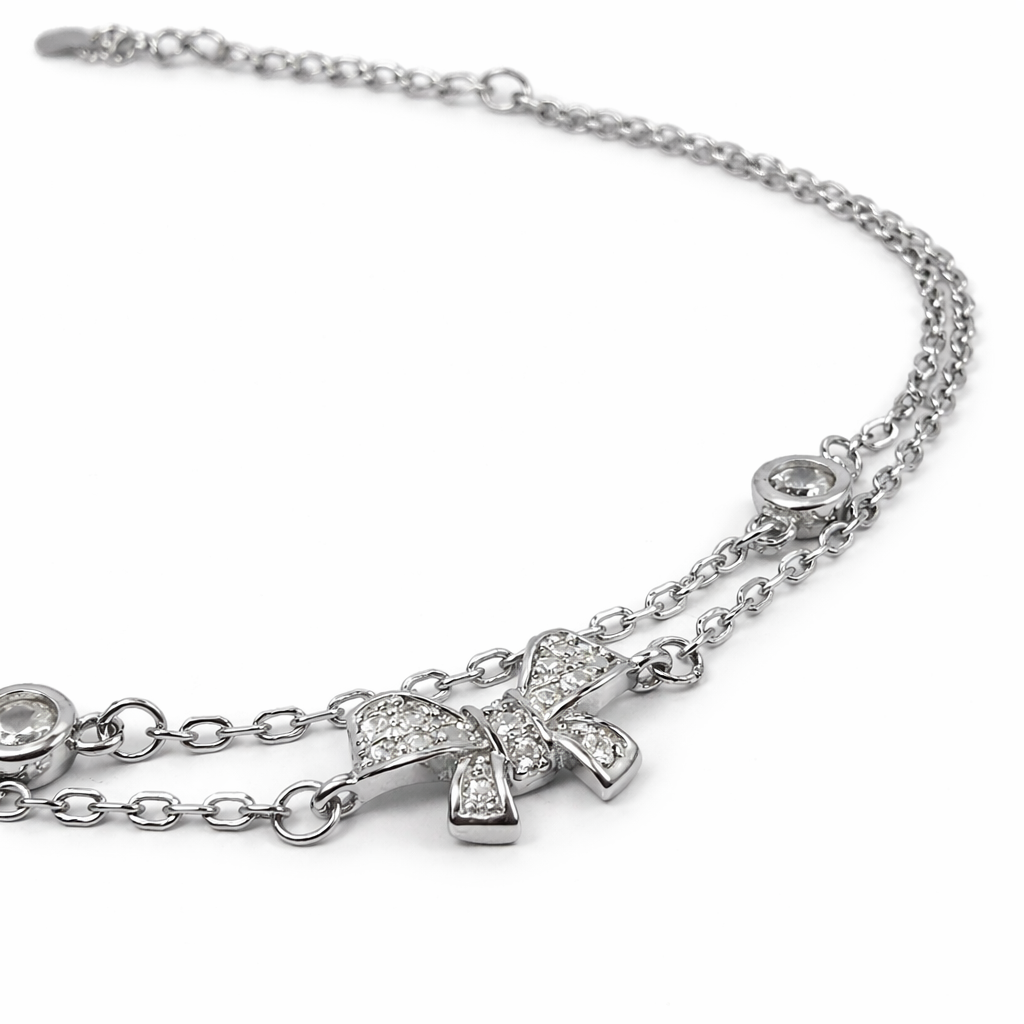 Petite Bow Silver Bracelet