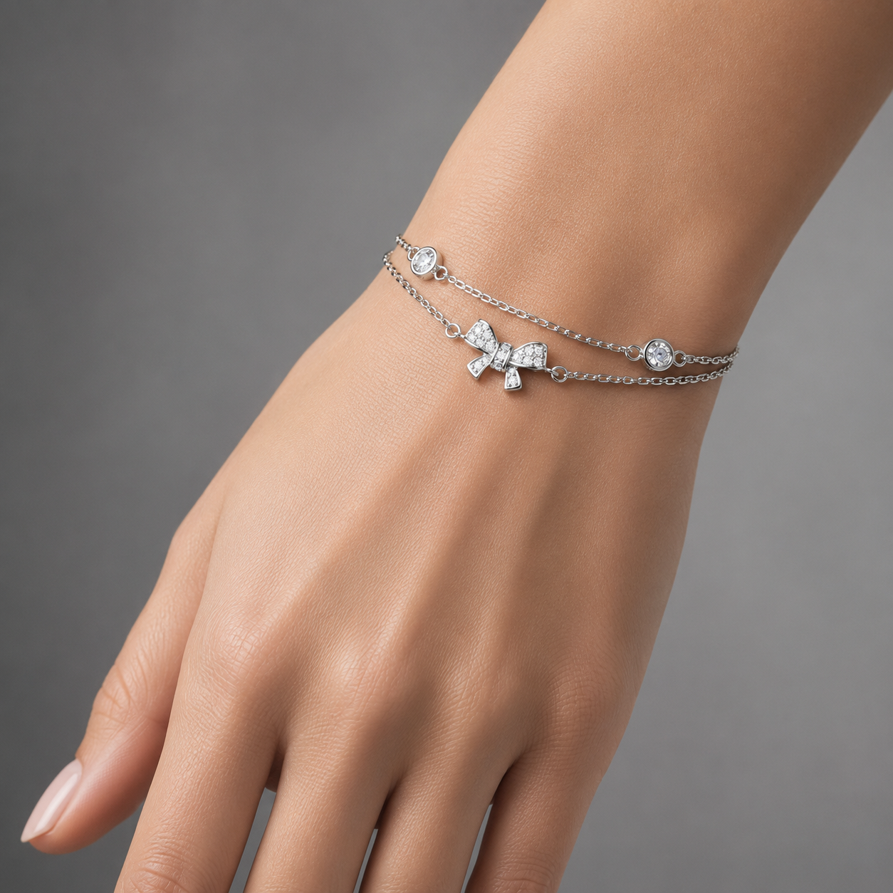 Petite Bow Silver Bracelet