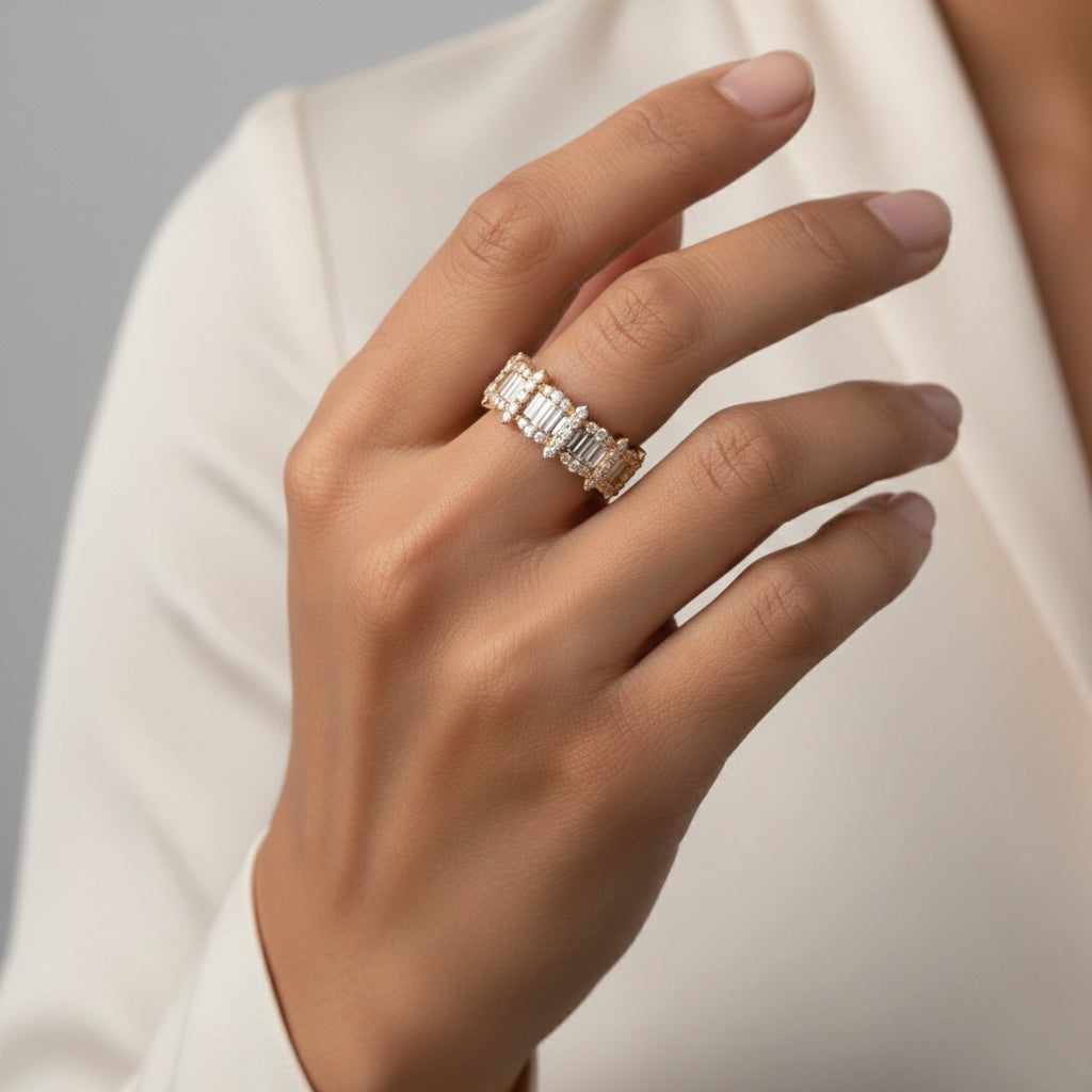 Rose Gold Baguette Eternity Ring