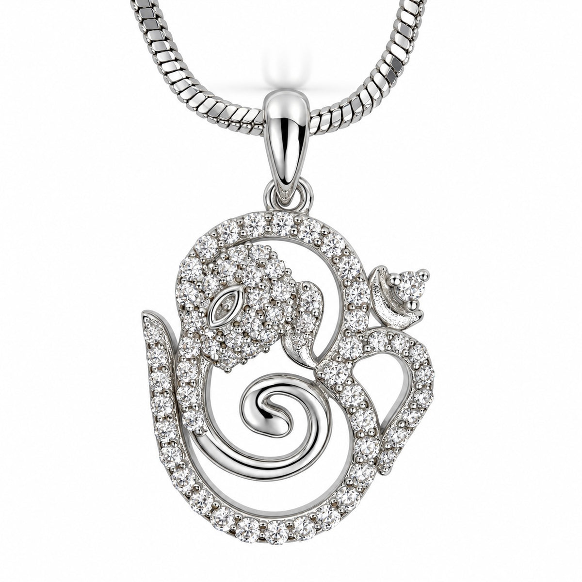 Om Ganesha stone studded Pendant Necklace