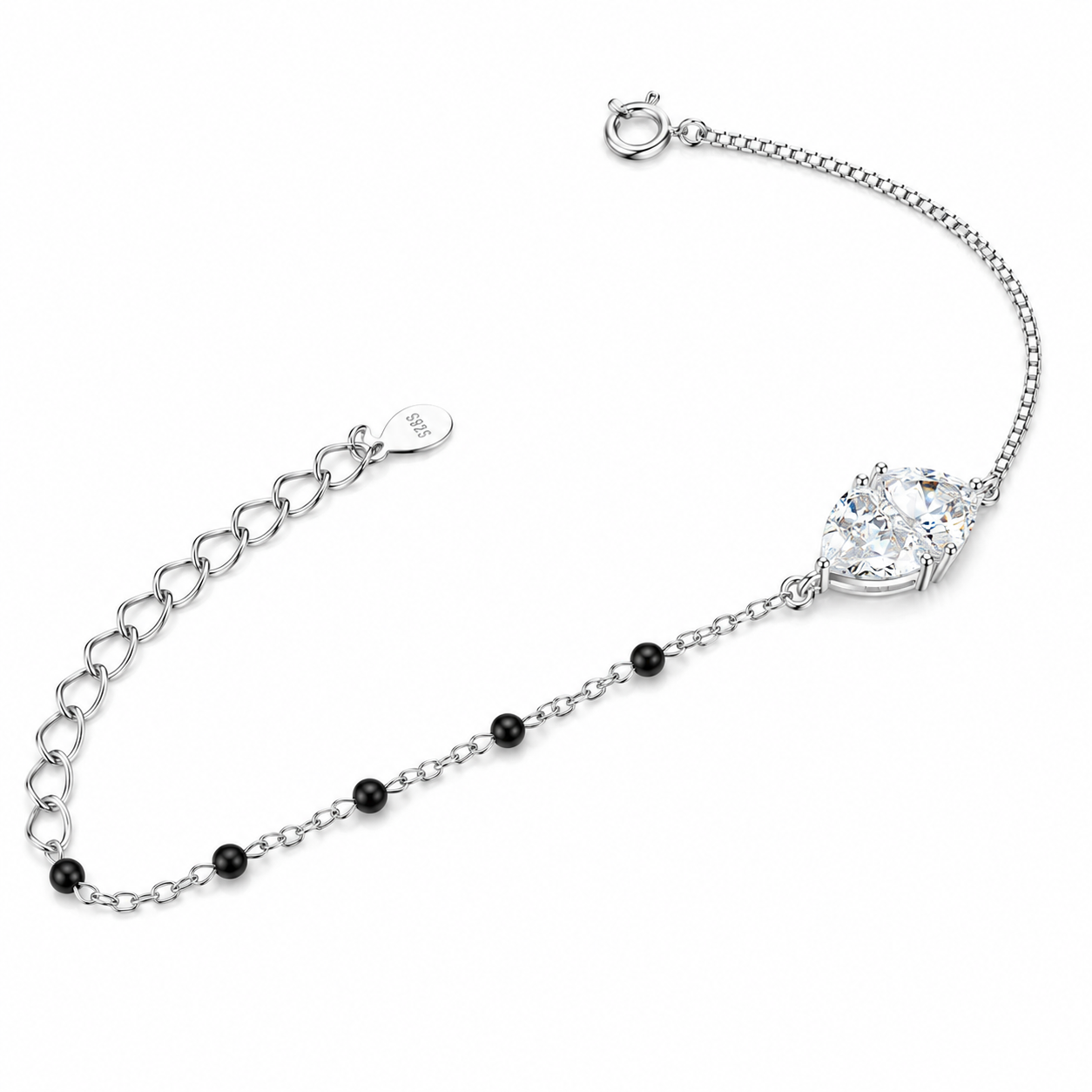 Solitaire Elegance Silver Bracelet