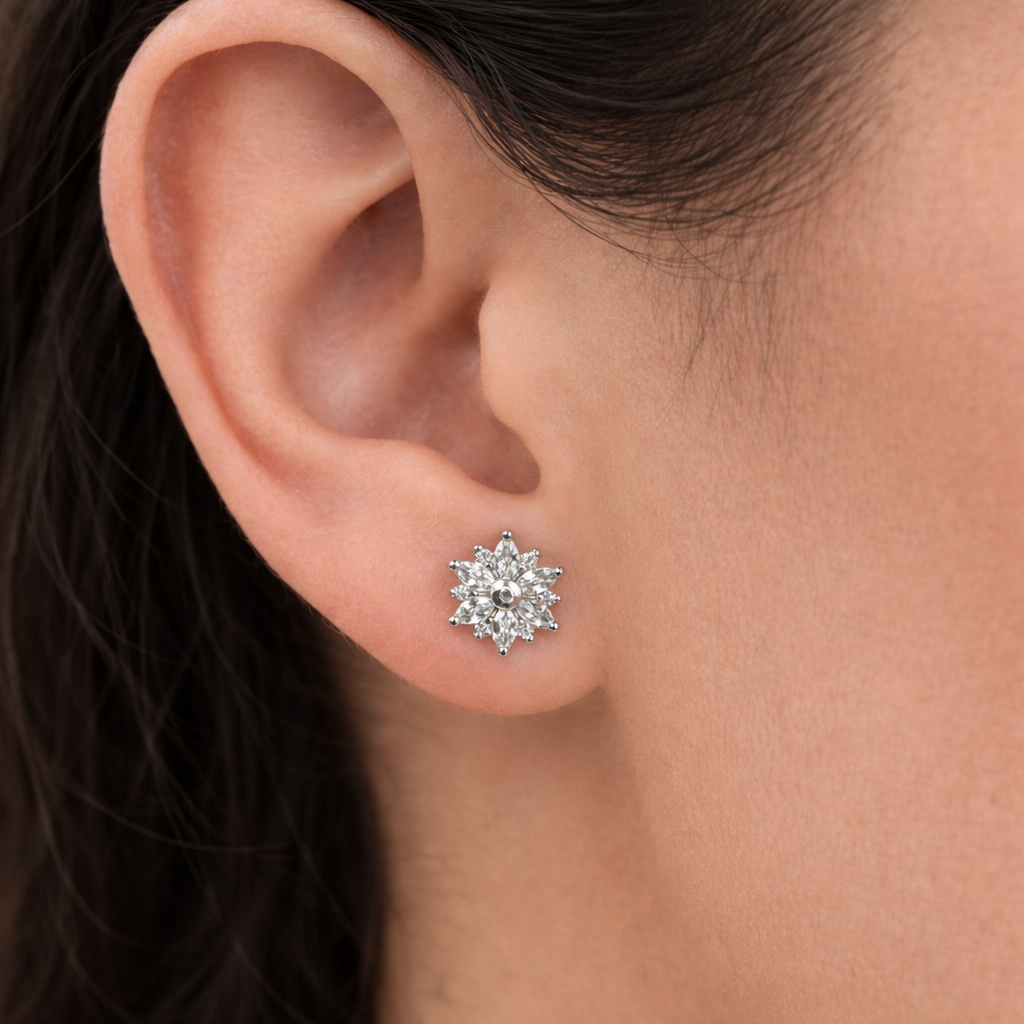Sparkle Silver Stud Earrings