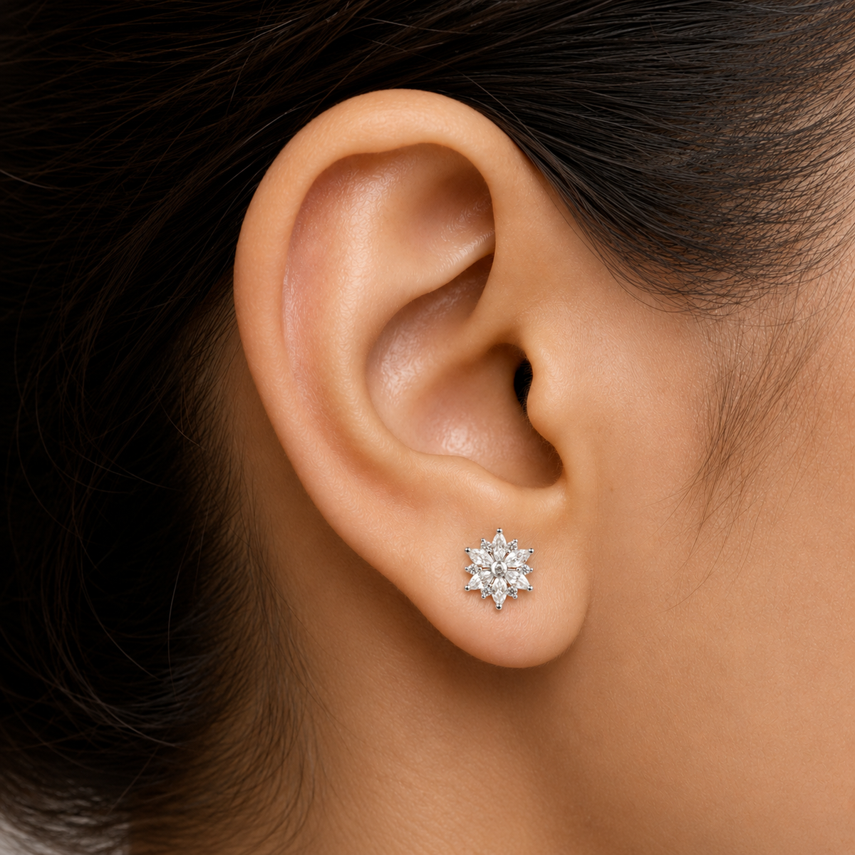 Sparkle Silver Stud Earrings