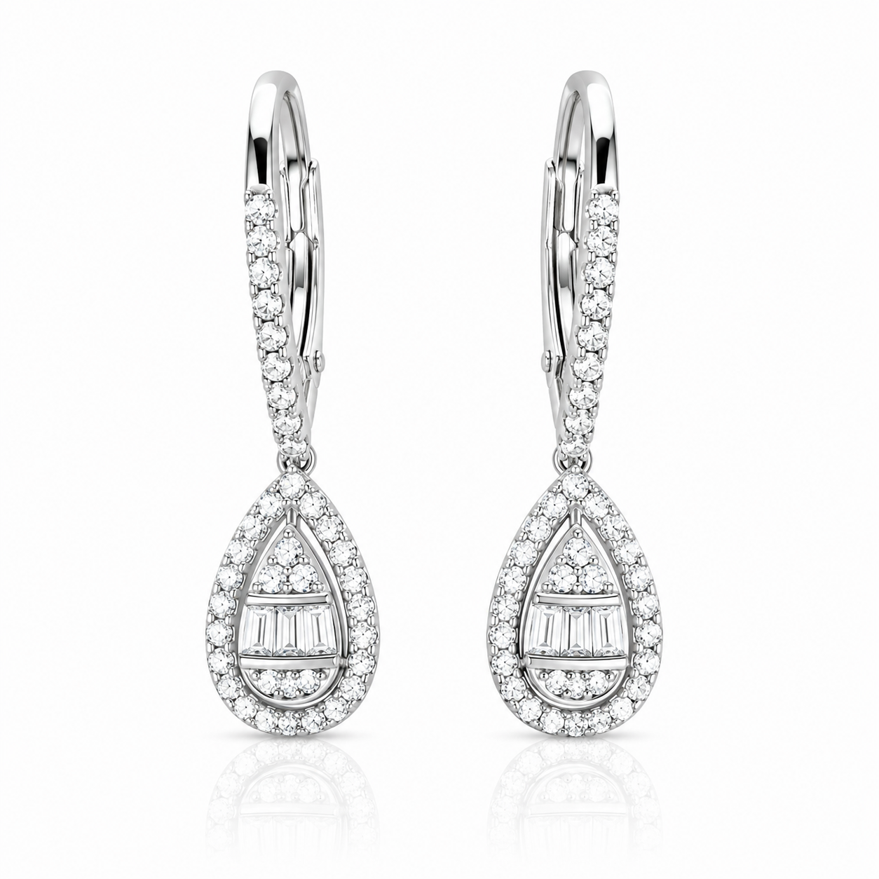 Teardrop Halo Earrings