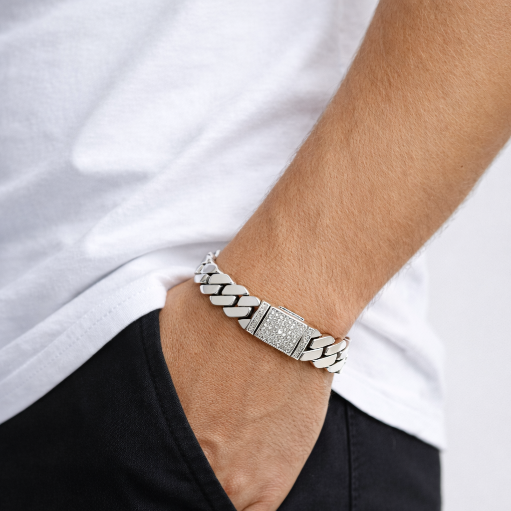 Titan Curb Silver Bracelet