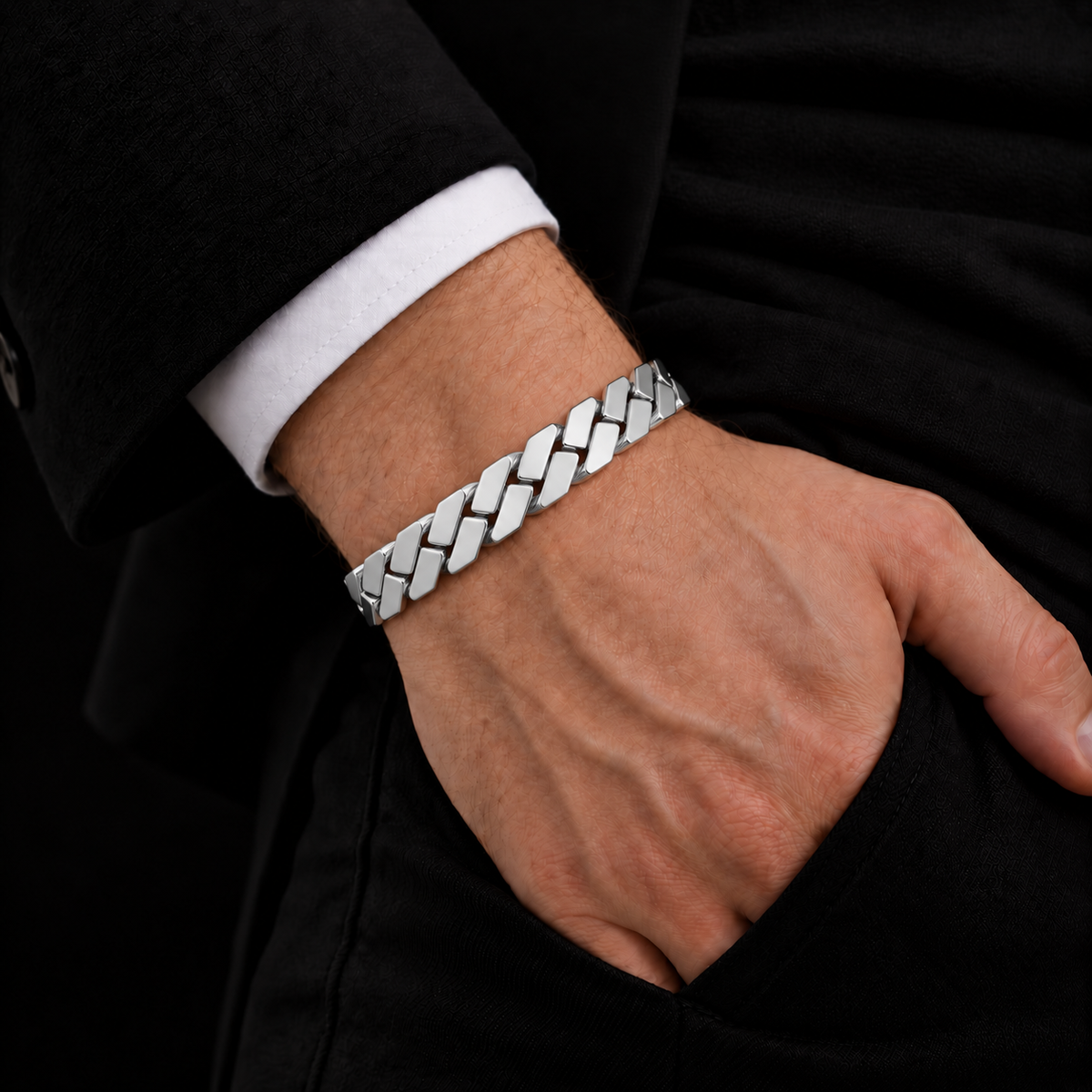 Titan Curb Silver Bracelet