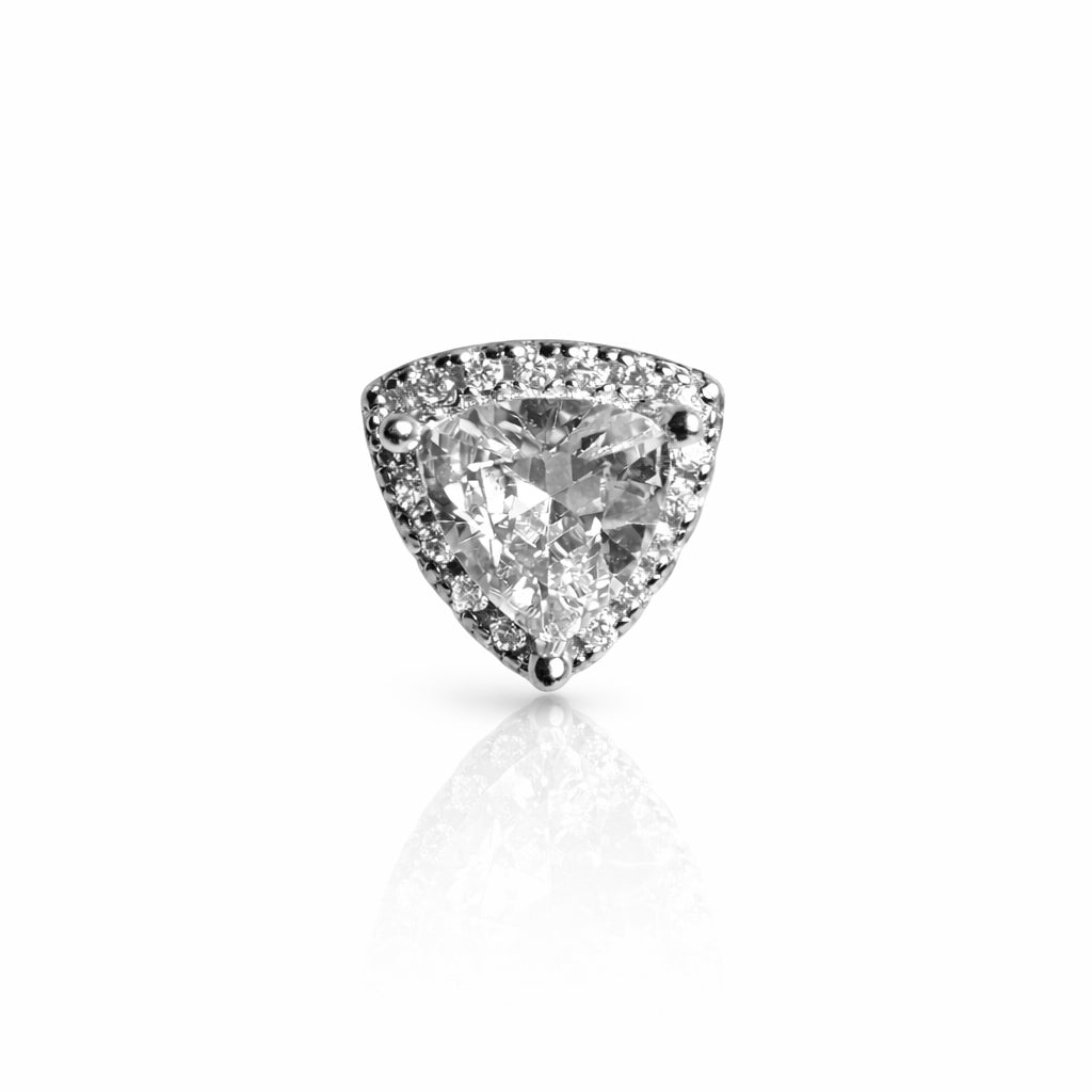 Trillion Halo Stud Earrings