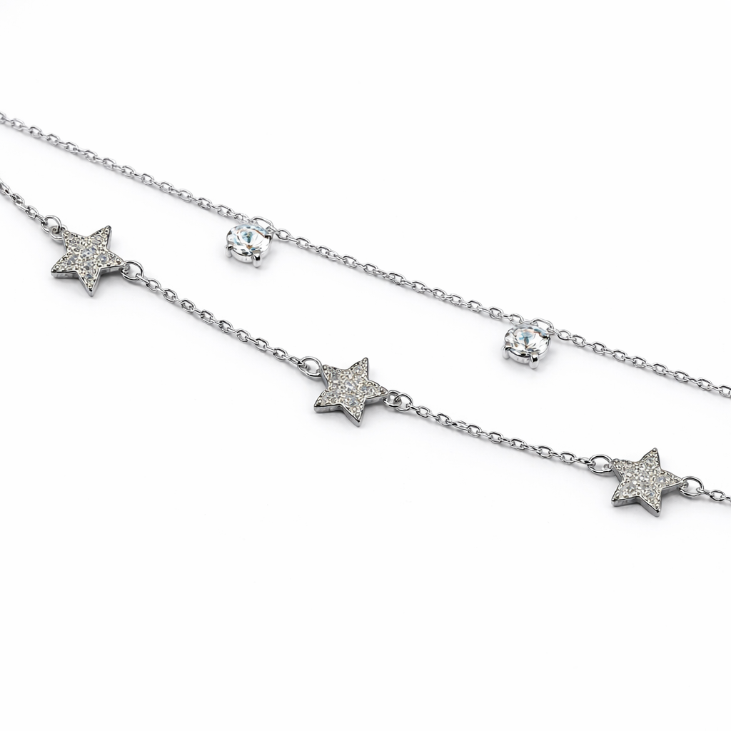 Star Charm Silver Anklet