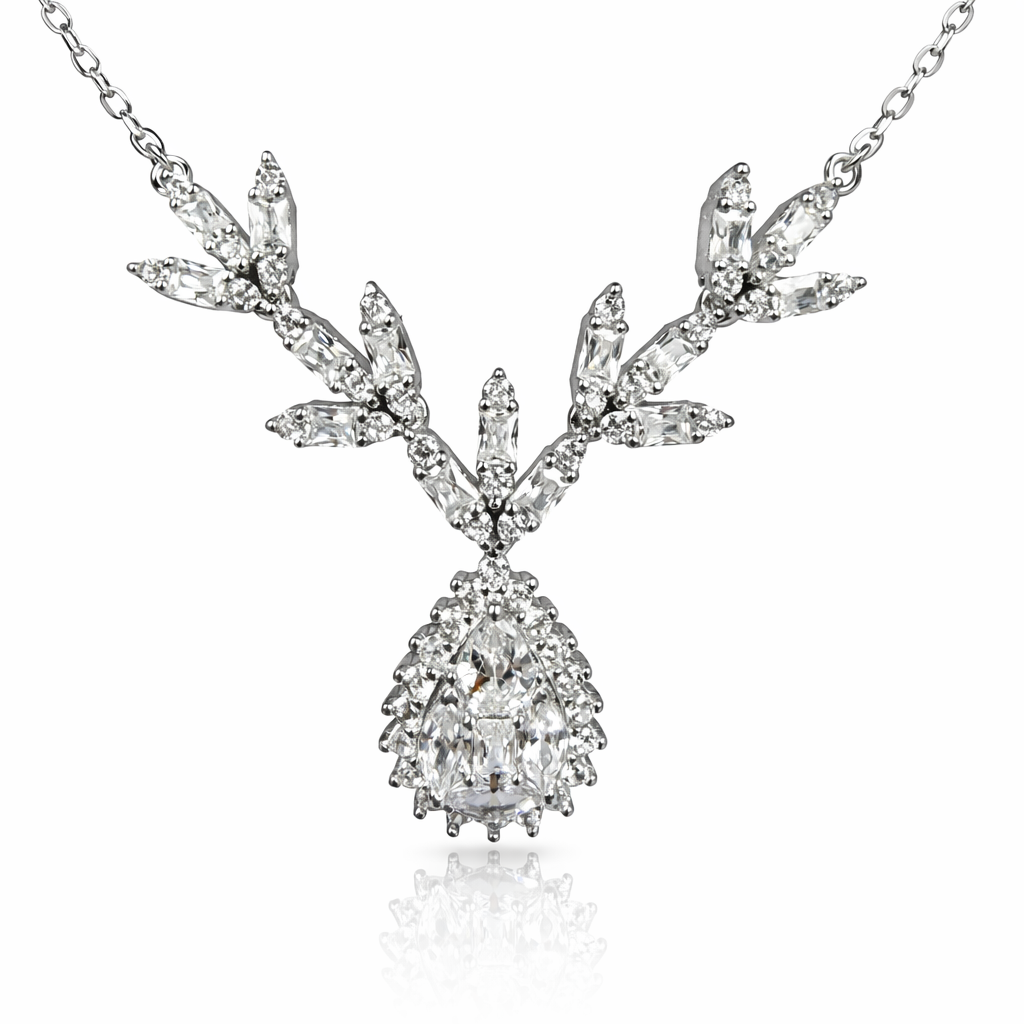 Radiant Teardrop Sparkle Pendant Set