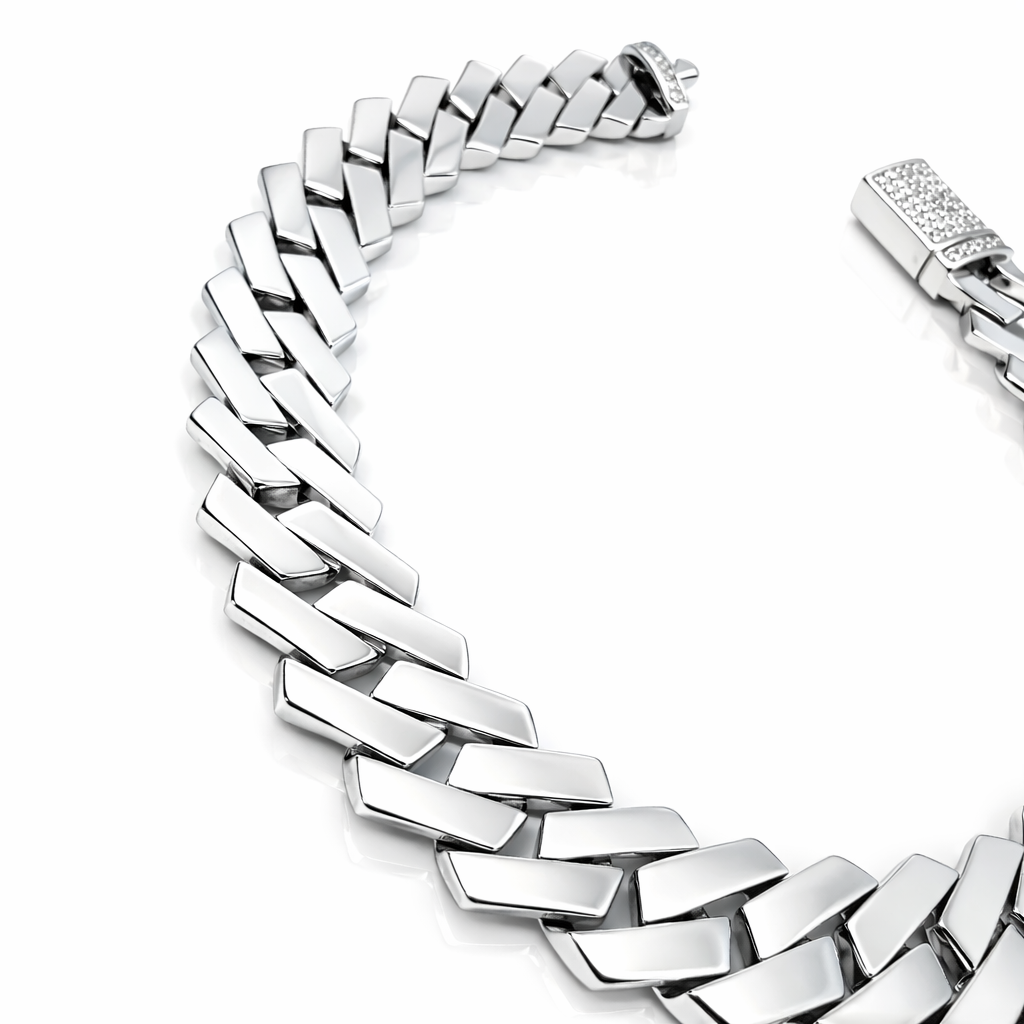 Titan Curb Silver Bracelet