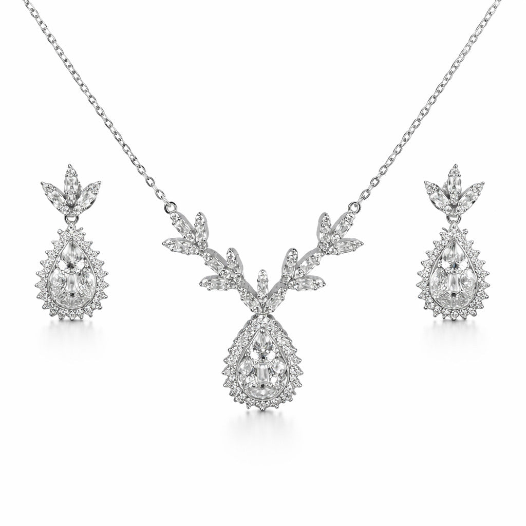 Radiant Teardrop Sparkle Pendant Set