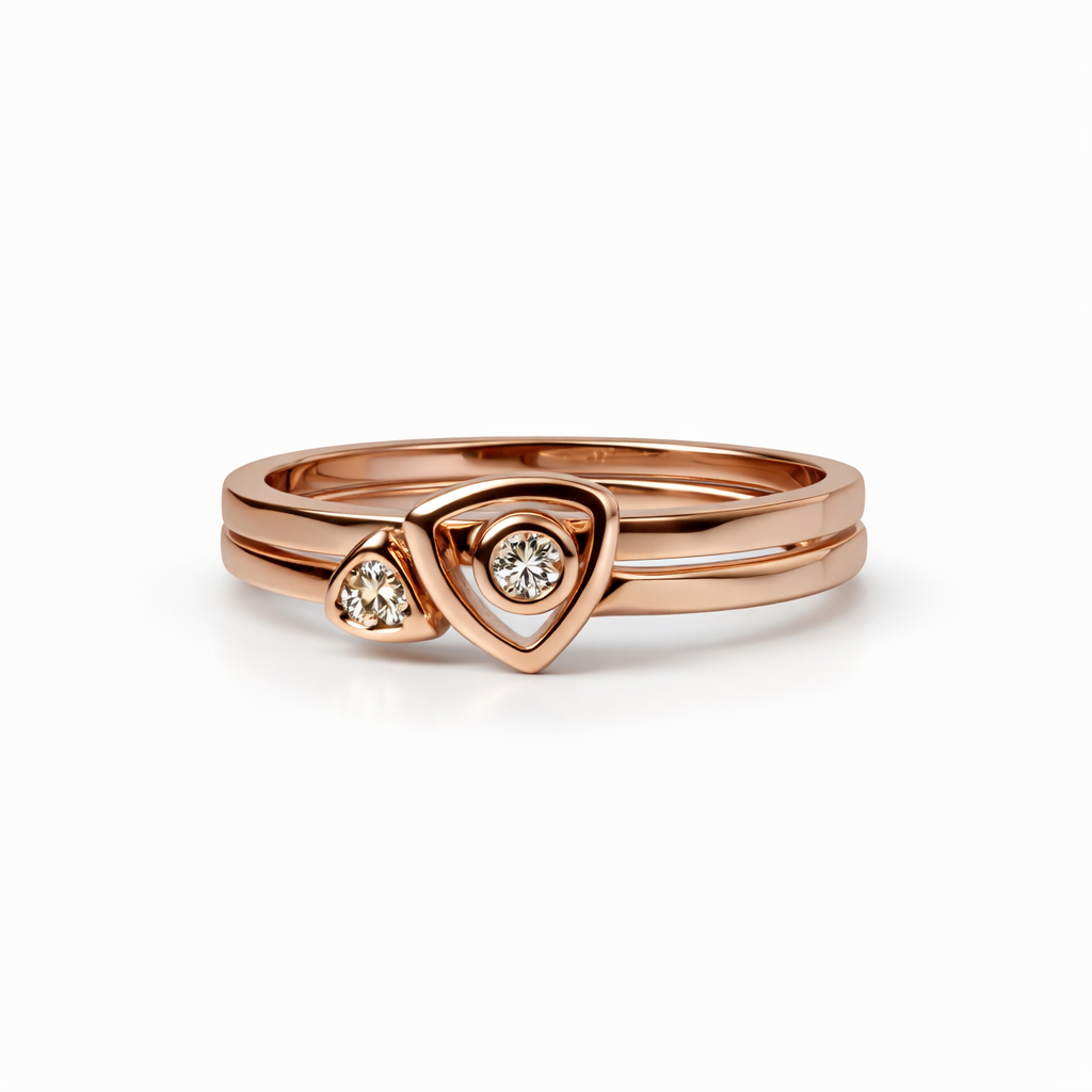 Elegant Adjustable Solitaire Rose Gold Plated Silver Ring
