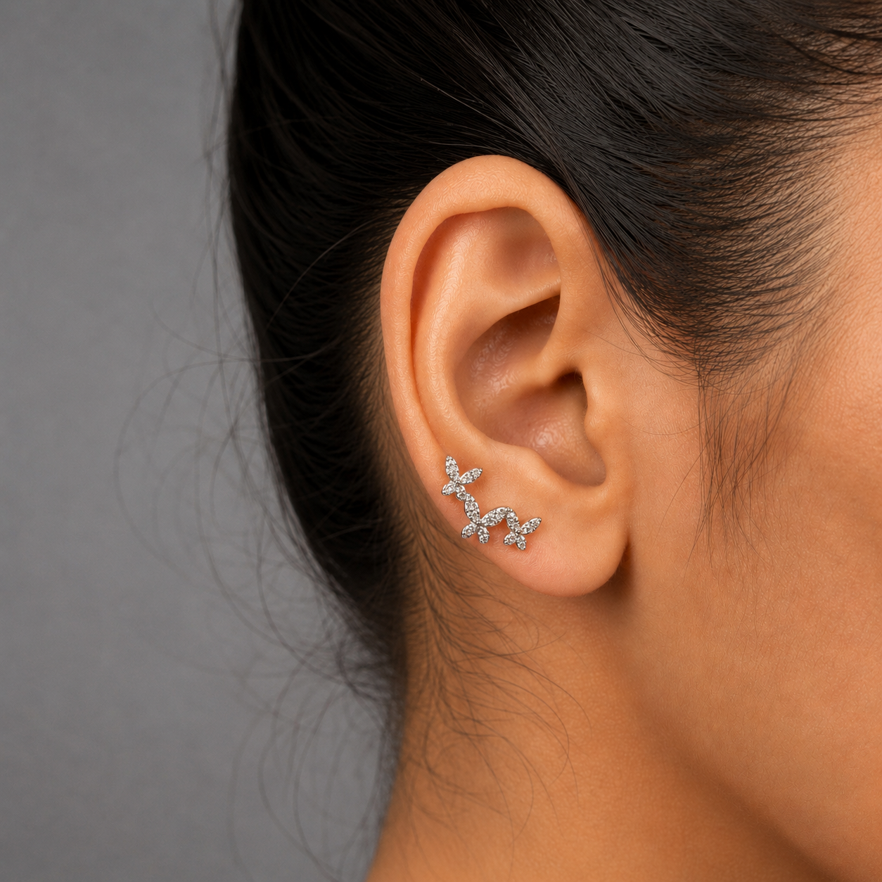 Butterfly Trail Ear Climber Earrings