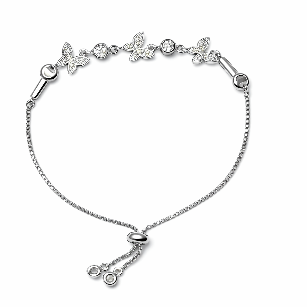 Butterfly Sparkle Silver Bracelet