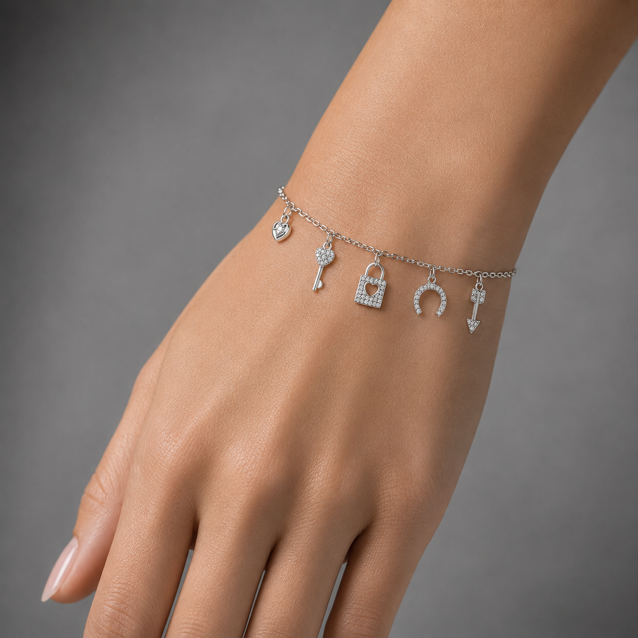 Charm Locks Silver Bracelet