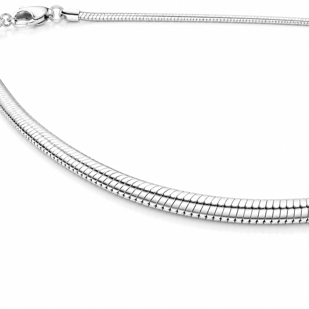 Classic Snake Chain Silver Anklet