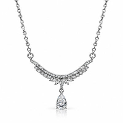 Sparkle Wing Pear Drop Necklace