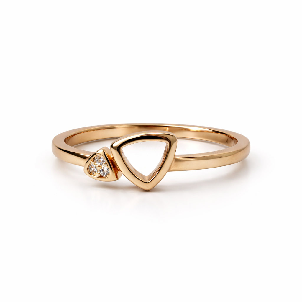Elegant Adjustable Solitaire Rose Gold Plated Silver Ring