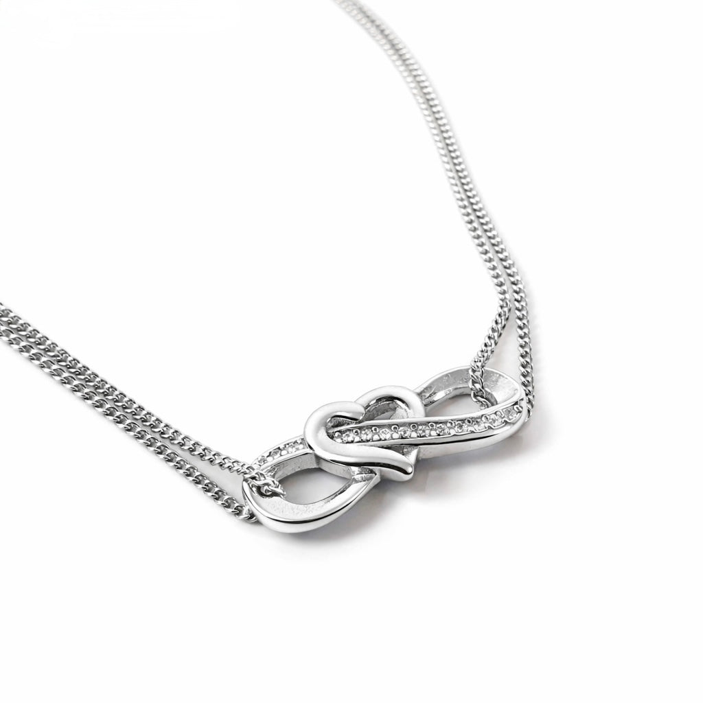 Elegant Heart Infinity Silver Anklet