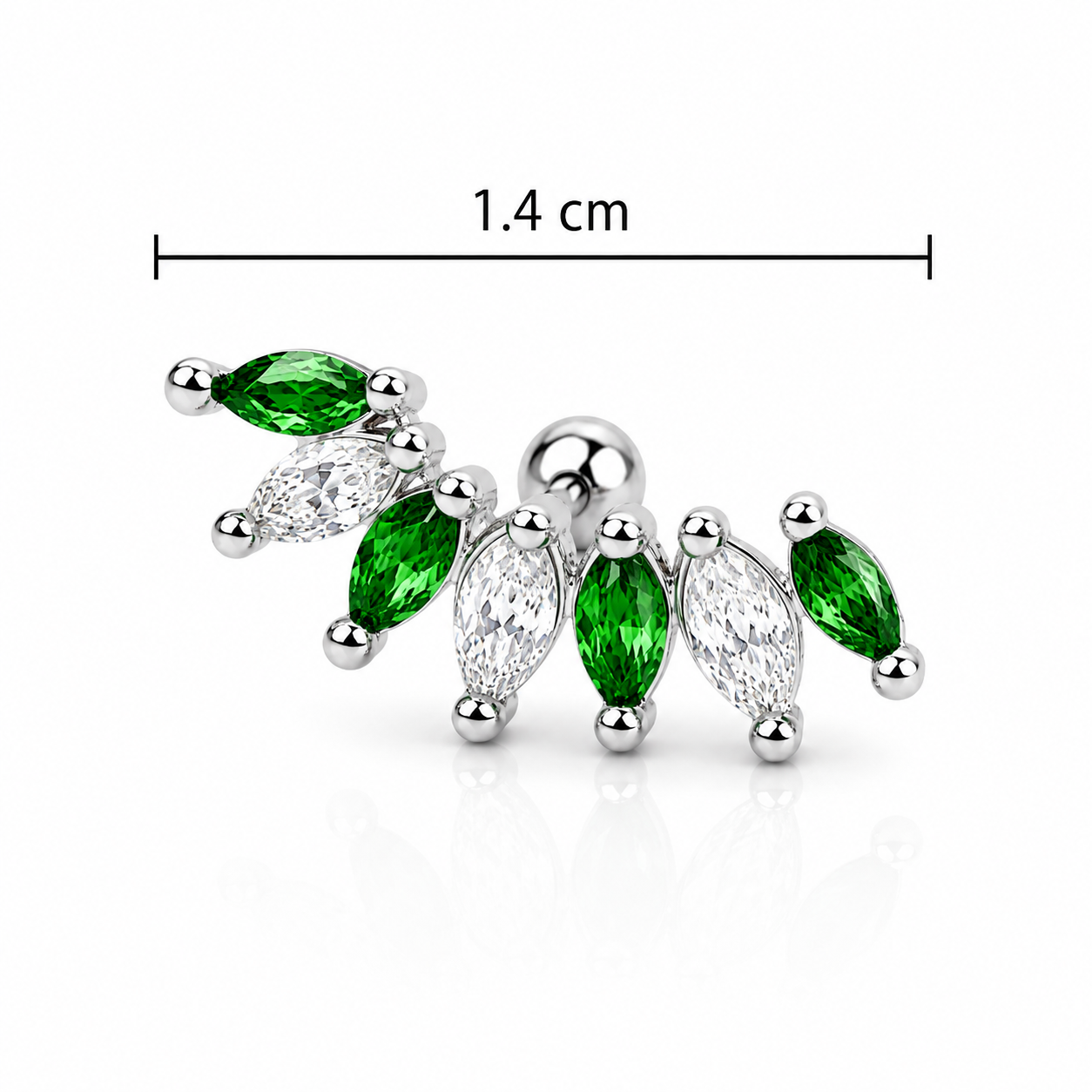 Green Leaf Ear Climber Earrings