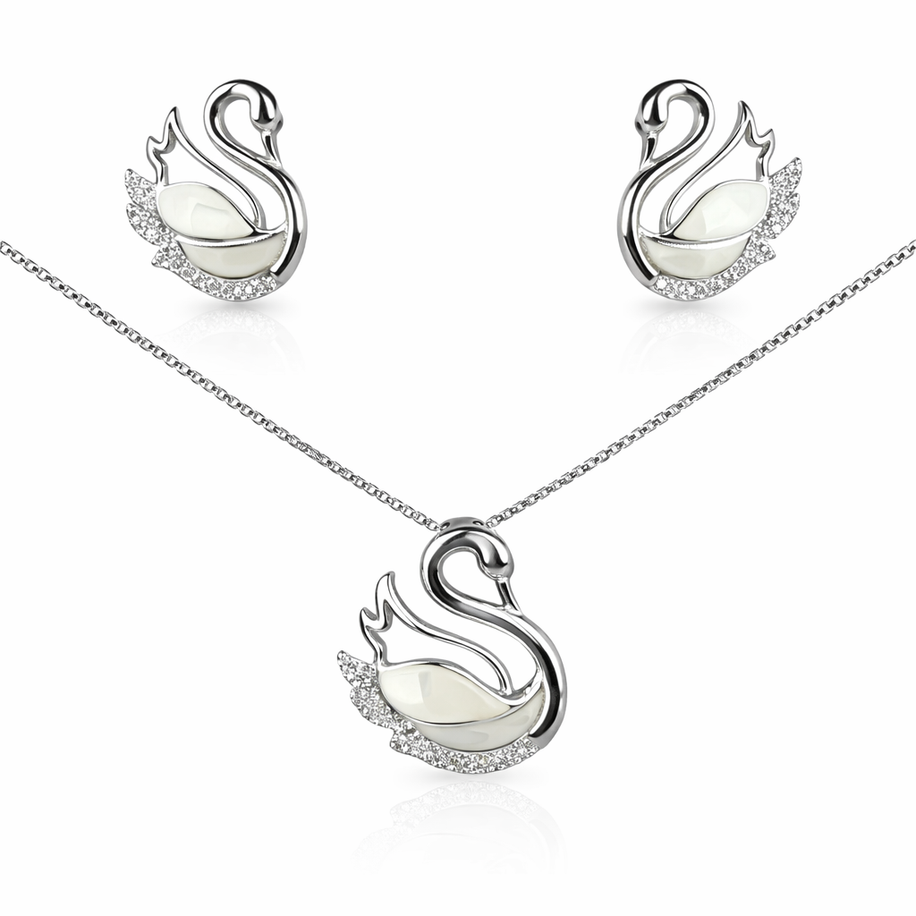Swan Grace Silver Pendant Set