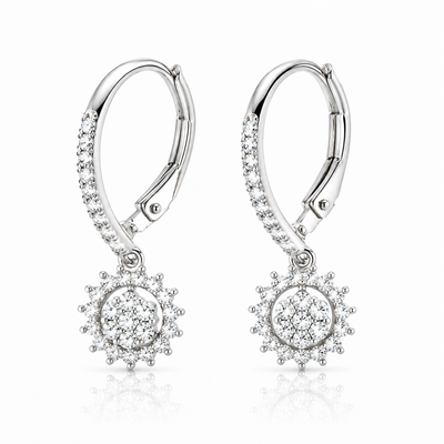 Sunburst Halo Drop Earrings