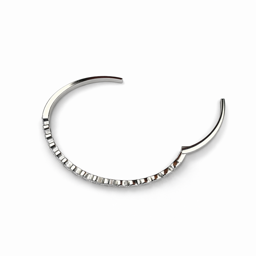 Floral Sparkle Diamond-Style Bangle Bracelet