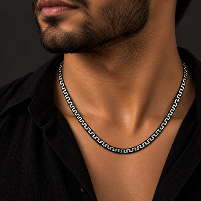 Greek Key Slim Flat Chain