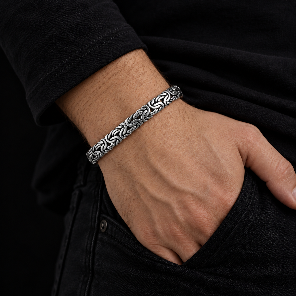 Helix Weave Silver Bracelet