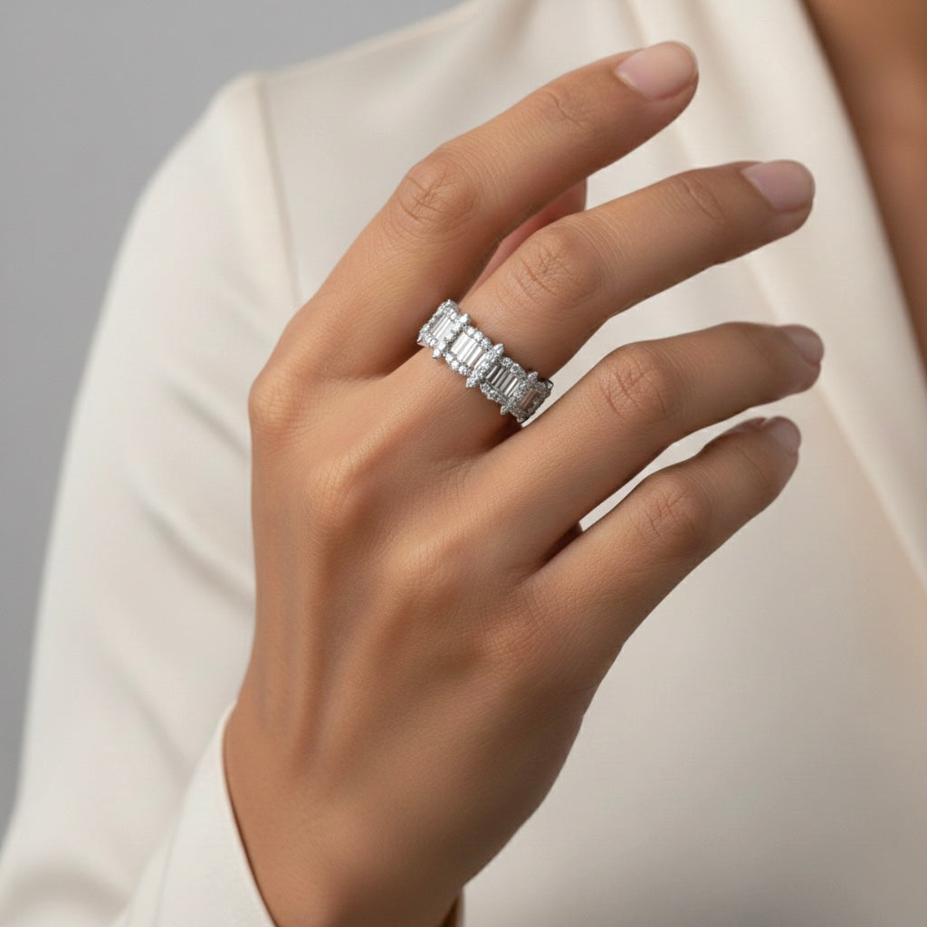 Silver Baguette Eternity Ring