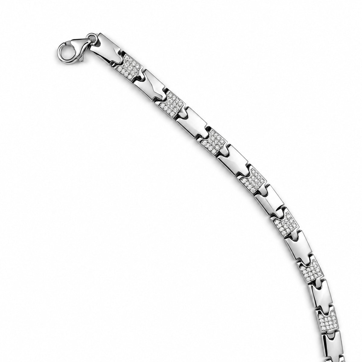 Interlocking Link Stone Bracelet