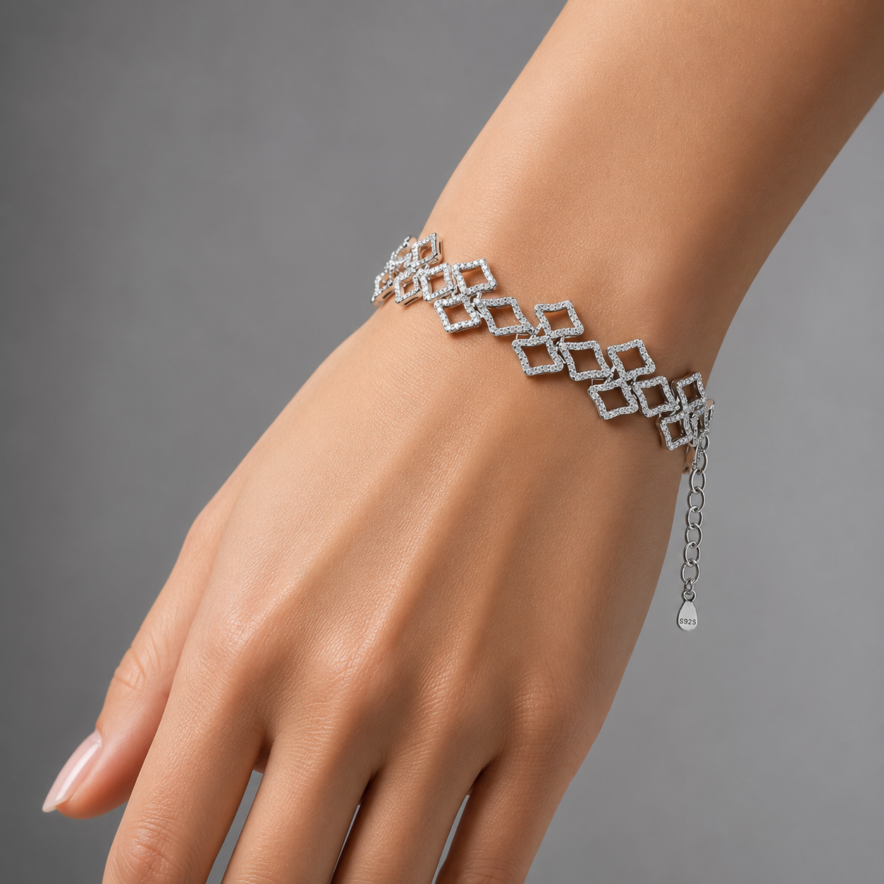 Lattice Bloom Silver Bracelet