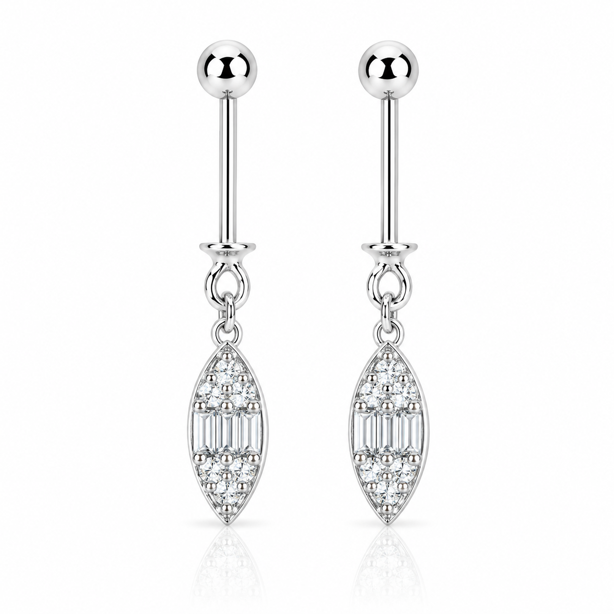 Marquise Baguette Helix Drop Earring