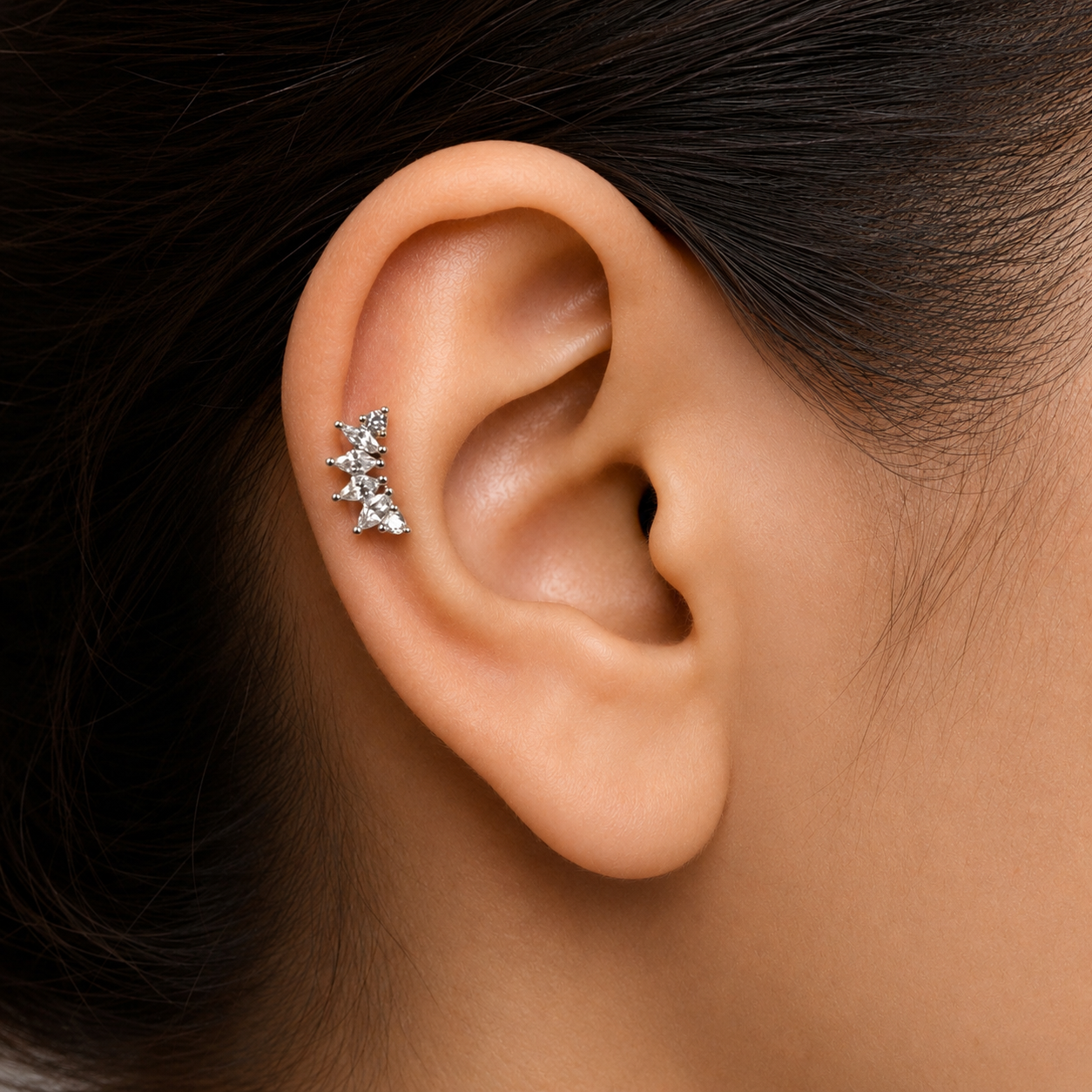 Marquise Crystal Ear Climber