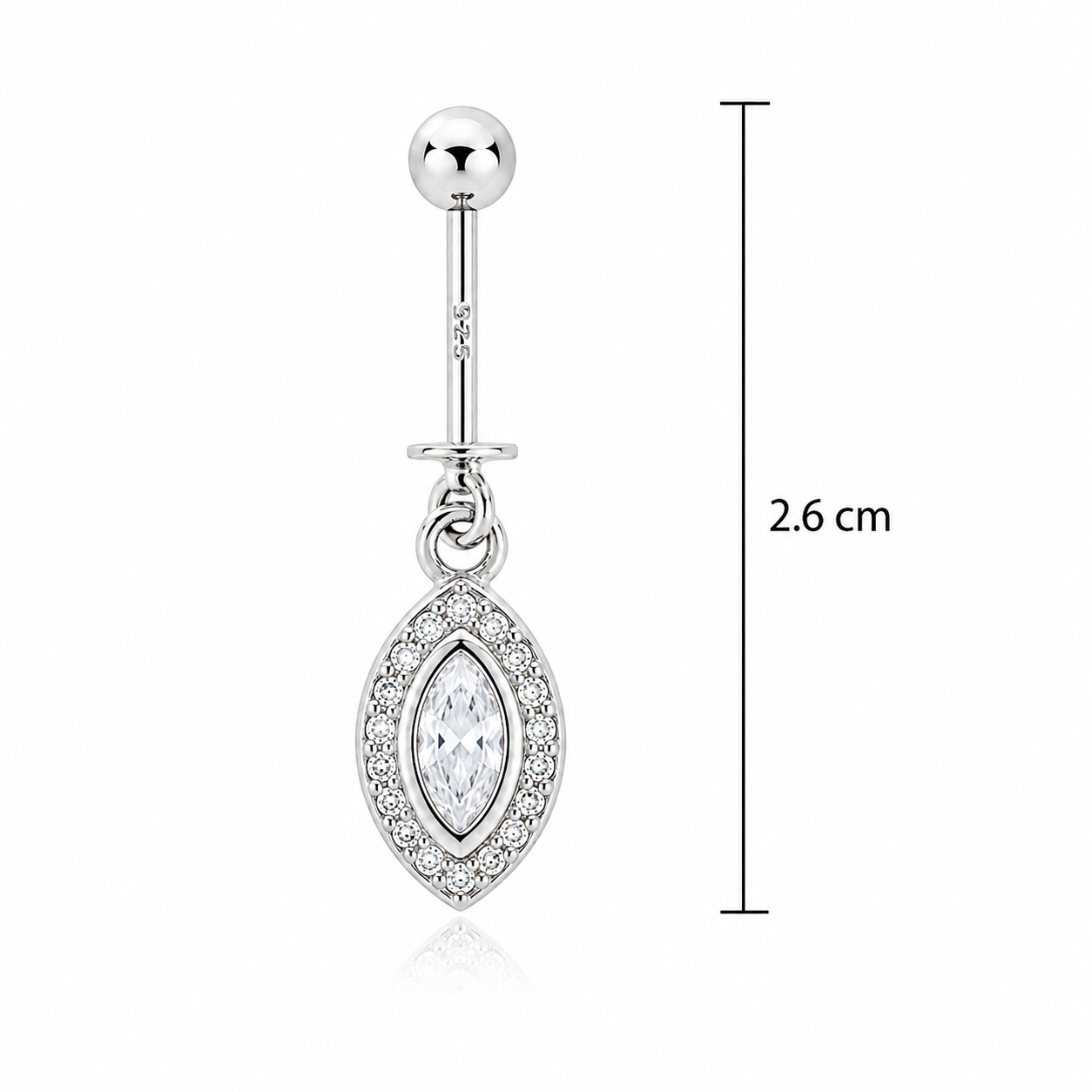 Marquise Halo Helix Drop Earring