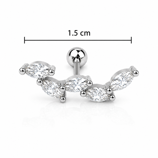 Marquise Leaf Climber Earrings