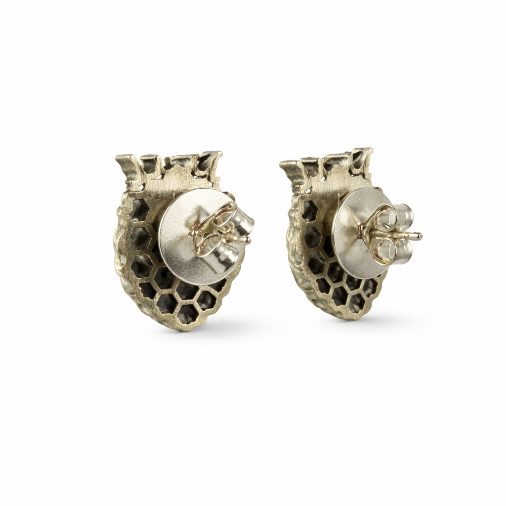 Men’s Lion Crown Stud Earrings – 925 Sterling Silver