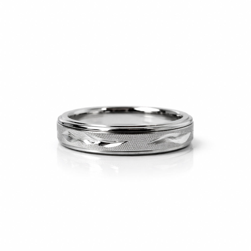 Men’s Rotating Engraved Silver Spinner Ring
