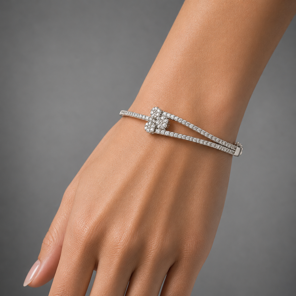 Open Cuff Silver Bracelet